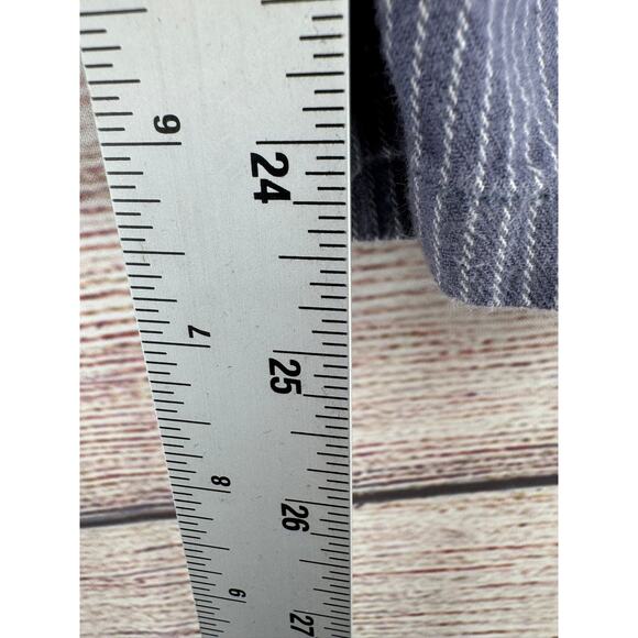 Brixton Hickory Striped Coveralls Jumpsuit Womens XS Blue White Button Front - Picture 10 of 14